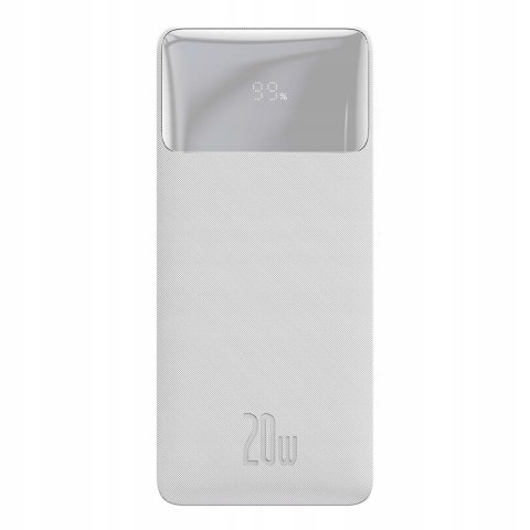 Biały Powerbank Baseus Bipow 10000Mah 20W Szybkie Ładowanie Wyświetlacz