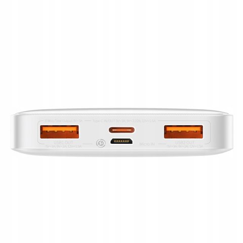 Biały Powerbank Baseus Bipow 10000Mah 20W Szybkie Ładowanie Wyświetlacz