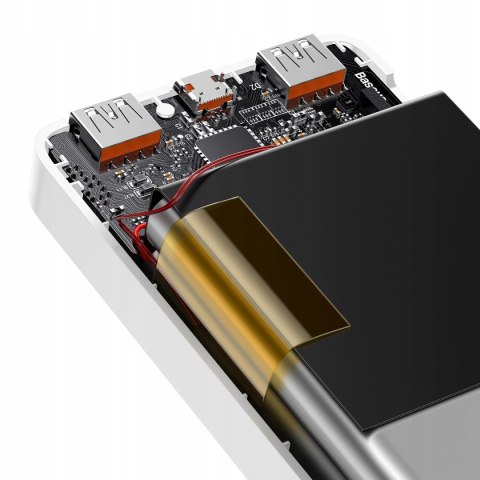 Biały Powerbank Baseus Bipow 10000Mah 20W Szybkie Ładowanie Wyświetlacz