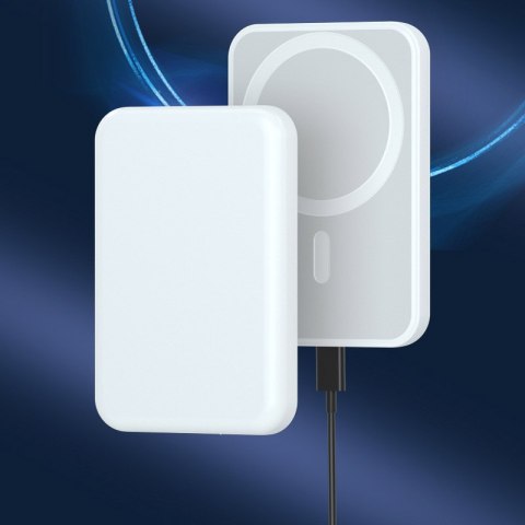 Biały Powerbank Magsafe 5000Mah Bezprzewodowy 18,5W Szybkie Ładowanie
