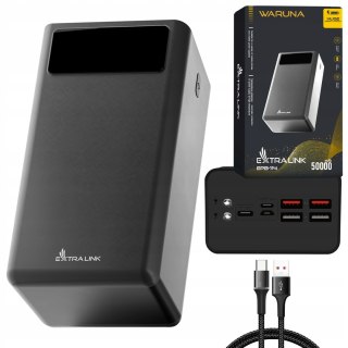Czarny Powerbank 50000Mah Extralink Epb-114 Usb-C 4X Usb Led Latarka