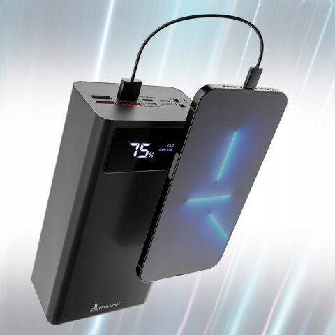 Czarny Powerbank 50000Mah Extralink Epb-114 Usb-C 4X Usb Led Latarka