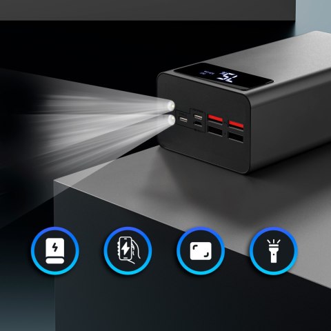 Czarny Powerbank 50000Mah Extralink Epb-114 Usb-C 4X Usb Led Latarka