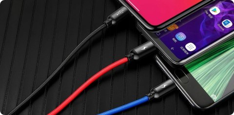 Czarny Powerbank Baseus 30000Mah 15W Z Kablem Lightning + Usb-C + Micro Usb