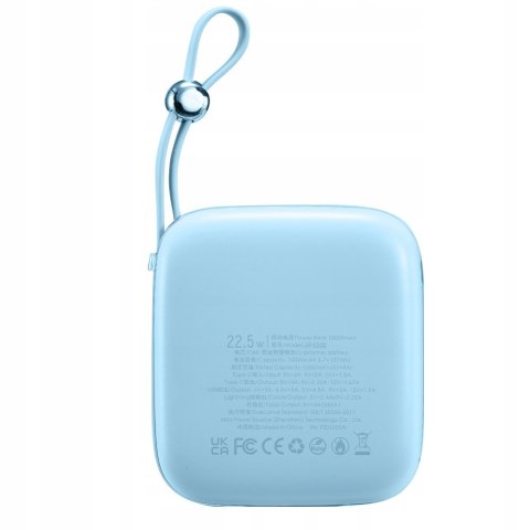 Joyroom Powerbank 10000Mah 22.5W Z Wbudowanym Kablem Lightning Niebieski