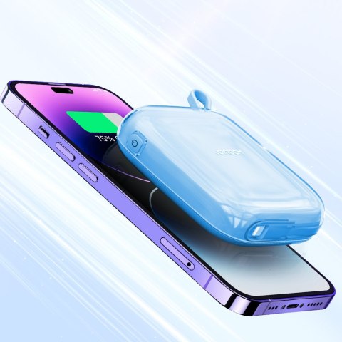 Joyroom Powerbank 10000Mah 22.5W Z Wbudowanym Kablem Lightning Niebieski