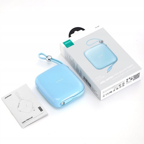 Joyroom Powerbank 10000Mah 22.5W Z Wbudowanym Kablem Lightning Niebieski