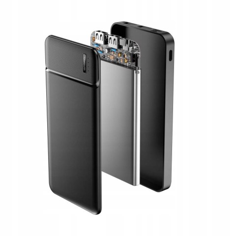 Maxlife Powerbank 10000Mah Czarny 2Xusb Li-Poly+Kabel Micro-Usb Do Podróży