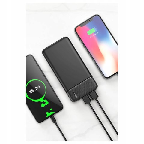 Maxlife Powerbank 10000Mah Czarny 2Xusb Li-Poly+Kabel Micro-Usb Do Podróży