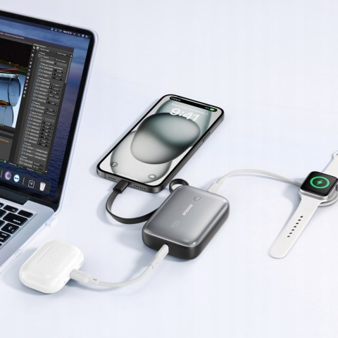 Mały Innostyle Powerbank 10000Mah Szybkie Ładowanie 22.5W Usb-C Led Czarny