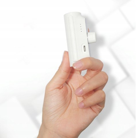 Mały Powerbank 5000Mah 20W Usb-C Przenośna Ładowarka Kieszonkowa Biały