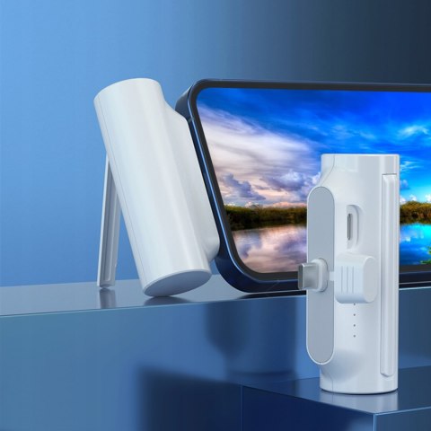 Mały Powerbank 5000Mah 20W Usb-C Przenośna Ładowarka Kieszonkowa Biały
