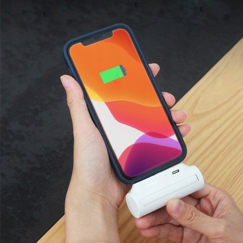 Mały Powerbank 5000Mah 20W Usb-C Przenośna Ładowarka Kieszonkowa Biały