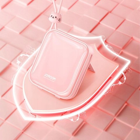 Mały Powerbank Joyroom 22.5W 10000Mah 3W1 Led Szybkie Ładowanie Różowy