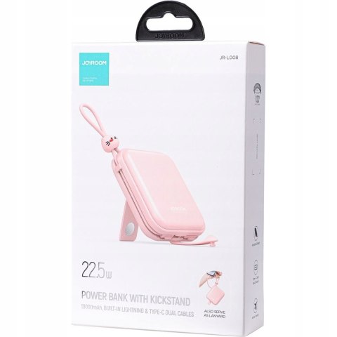 Mały Powerbank Joyroom 22.5W 10000Mah 3W1 Led Szybkie Ładowanie Różowy