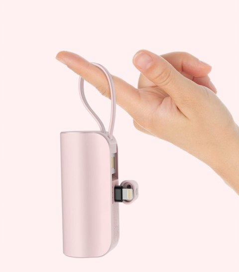Mini Podróżny Powerbank 5000Mah 20W Przenośny Szybkie Ładowanie Iphone Róż