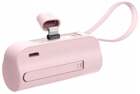 Mini Podróżny Powerbank 5000Mah 20W Przenośny Szybkie Ładowanie Iphone Róż