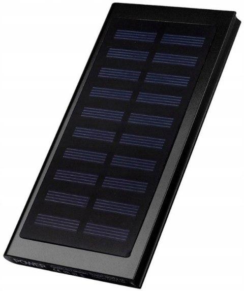 POWERBANK SOLARNY 20000MAH Z LATARKĄ 2X USB LED WODOODPORNY 6 KOLORÓW