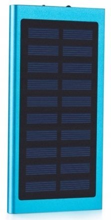 POWERBANK SOLARNY 20000MAH Z LATARKĄ 2X USB LED WODOODPORNY 6 KOLORÓW