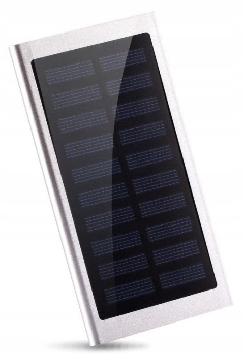 POWERBANK SOLARNY 20000MAH Z LATARKĄ 2X USB LED WODOODPORNY 6 KOLORÓW