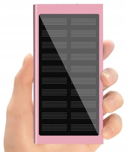POWERBANK SOLARNY 20000MAH Z LATARKĄ 2X USB LED WODOODPORNY 6 KOLORÓW