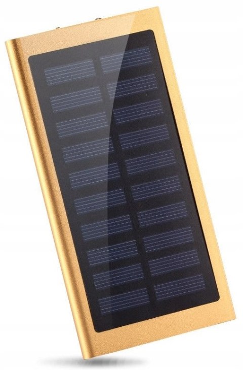 POWERBANK SOLARNY 20000MAH Z LATARKĄ 2X USB LED WODOODPORNY 6 KOLORÓW