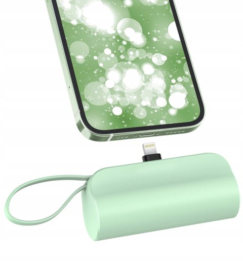 Podróżny Powerbank 5000Mah 20W Przenośny Szybkie Ładowanie Iphone Zielony