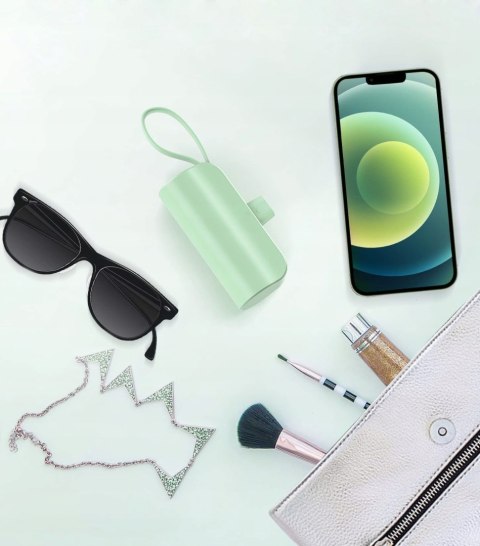 Podróżny Powerbank 5000Mah 20W Przenośny Szybkie Ładowanie Iphone Zielony