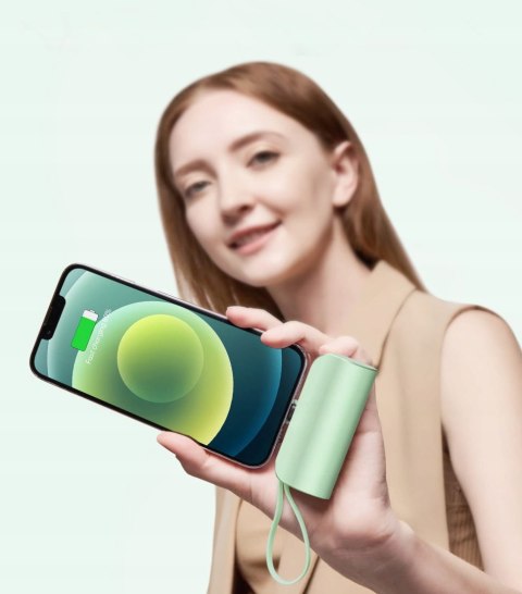 Podróżny Powerbank 5000Mah 20W Przenośny Szybkie Ładowanie Iphone Zielony