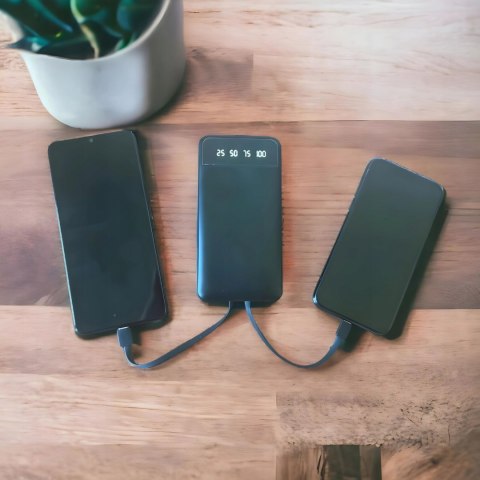Powerbank 10000Mah 4 Kable Usb-C Microusb Lightning Led Latarka Wyświetlacz