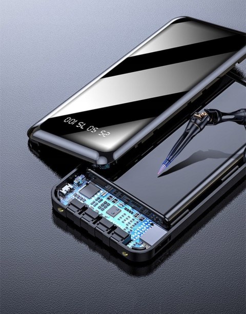 Powerbank 10000Mah 4Xkabel Usb-C/Microusb/Lightning Led Szybkie Ładowanie