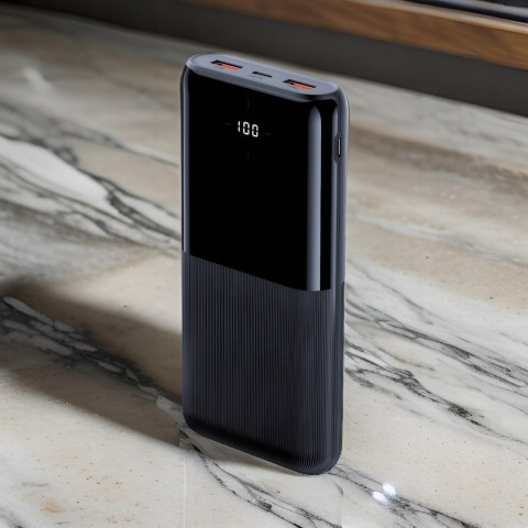Powerbank 20000Mah 22.5W 3X Usb Qc Pd Usb-C Led Szybkie Ładowanie Czarny