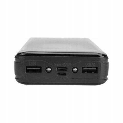 Powerbank 20000Mah Mocny Latarka Led 2Xusb Micro+C 2,1A Szybkie Ładowanie