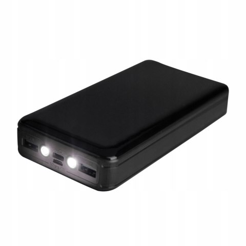 Powerbank 20000Mah Mocny Latarka Led 2Xusb Micro+C 2,1A Szybkie Ładowanie