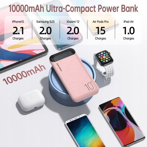 Powerbank Baseus 10000Mah Magnetyczny Indukcyjny 15W Usb-C 20W Led Różowy