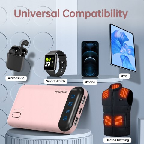 Powerbank Baseus 10000Mah Magnetyczny Indukcyjny 15W Usb-C 20W Led Różowy