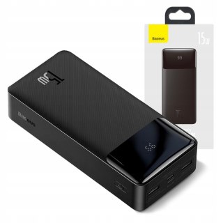 Powerbank Baseus 30000Mah 15W Usb+Usb-C+Micro Szybkie Ładowanie Czarny