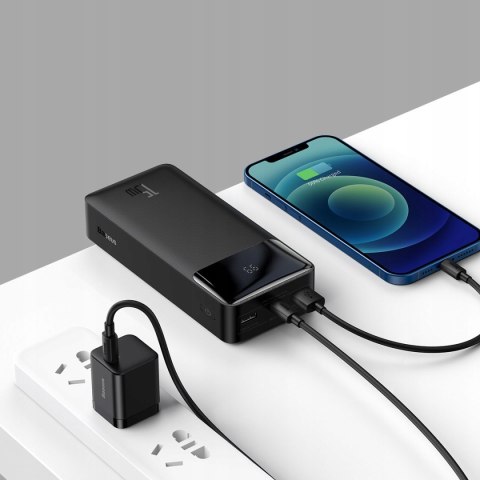 Powerbank Baseus 30000Mah 15W Usb+Usb-C+Micro Szybkie Ładowanie Czarny