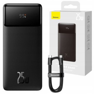 Powerbank Baseus Bipow 20000Mah 25W 3-Porty + Kabel Usb-C Czarny Podróżny