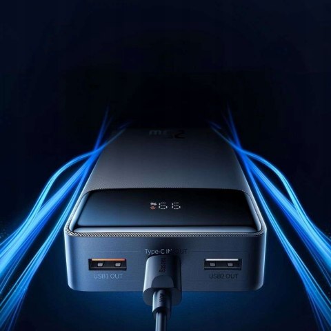 Powerbank Baseus Bipow 20000Mah 25W 3-Porty + Kabel Usb-C Czarny Podróżny