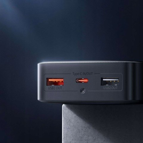 Powerbank Baseus Bipow 20000Mah 25W 3-Porty + Kabel Usb-C Czarny Podróżny