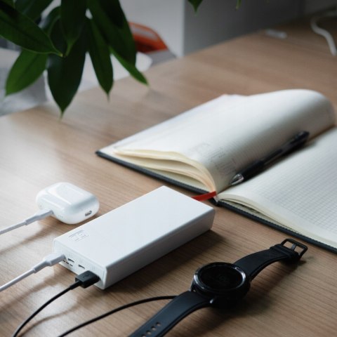 Powerbank Green Cell 20000Mah 22.5W 3X Usb-C 1X Usb-A Quick Charge Biały