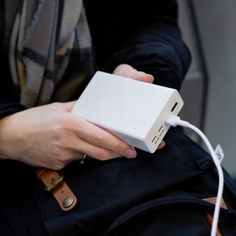 Powerbank Green Cell 20000Mah 22.5W 3X Usb-C 1X Usb-A Quick Charge Biały