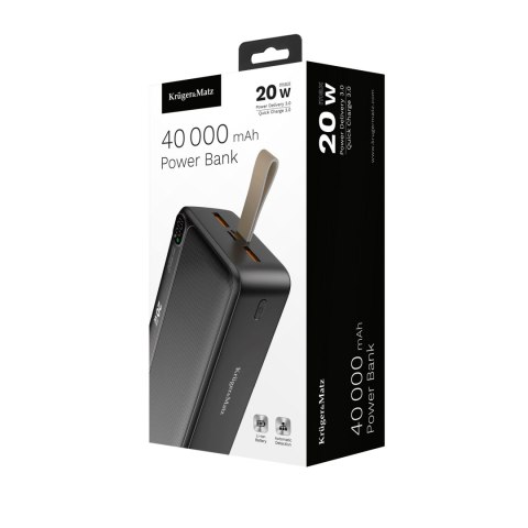 Powerbank Kruger&Matz 40000Mah Qc3.0 Pd Usb-C Micro Usb Szybkie Ładowanie