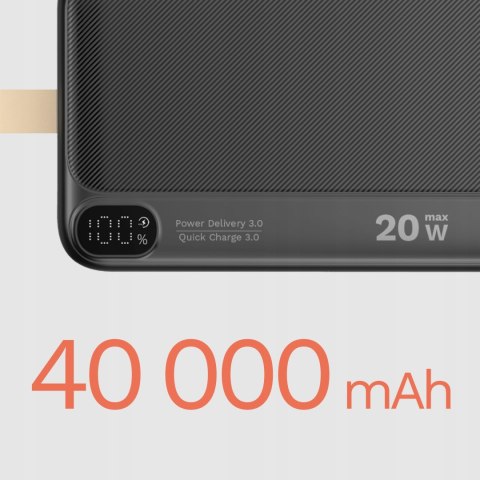 Powerbank Kruger&Matz 40000Mah Qc3.0 Pd Usb-C Micro Usb Szybkie Ładowanie