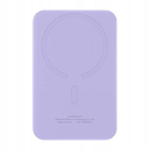 Powerbank Magnetyczny Baseus 5000Mah 20W Bezprzewodowy Fioletowy Usb-C