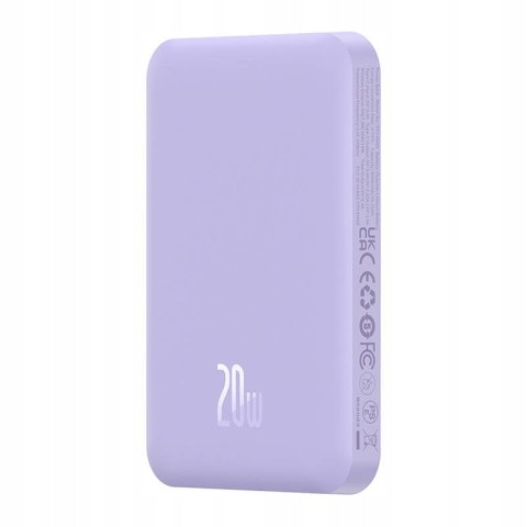 Powerbank Magnetyczny Baseus 5000Mah 20W Bezprzewodowy Fioletowy Usb-C