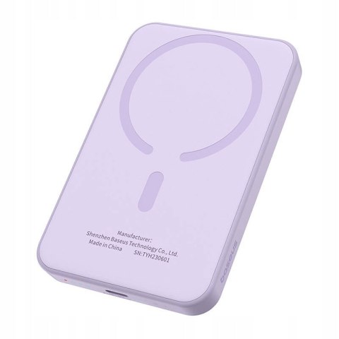 Powerbank Magnetyczny Baseus 5000Mah 20W Bezprzewodowy Fioletowy Usb-C