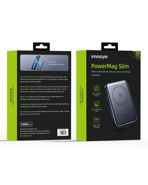 Powerbank Magsafe 10000Mah 20W Usb-C Szybkie Ładowanie Ultracienki Czarny