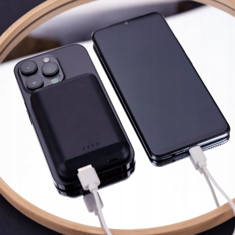 Powerbank Magsafe 5000Mah Bezprzewodowy Usb-C Szybkie Ładowanie Pd Qc Czerń